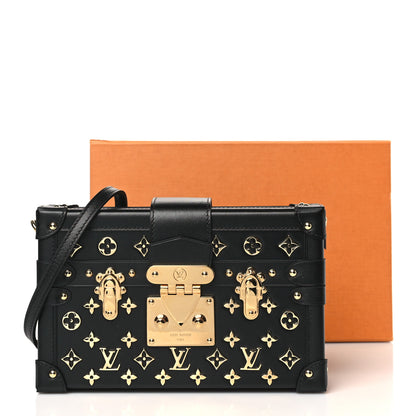 Louis Vuitton Calfskin Metal Monogram Petite Malle Black 11 of 11