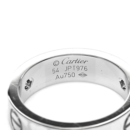 Cartier 18K White Gold 3 Diamond 5.5mm LOVE Ring 54 6.75 4 of 6