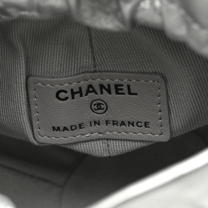 Chanel Metallic Aged Calfskin Quilted Small Gabrielle Bucket Silver 6 of 10