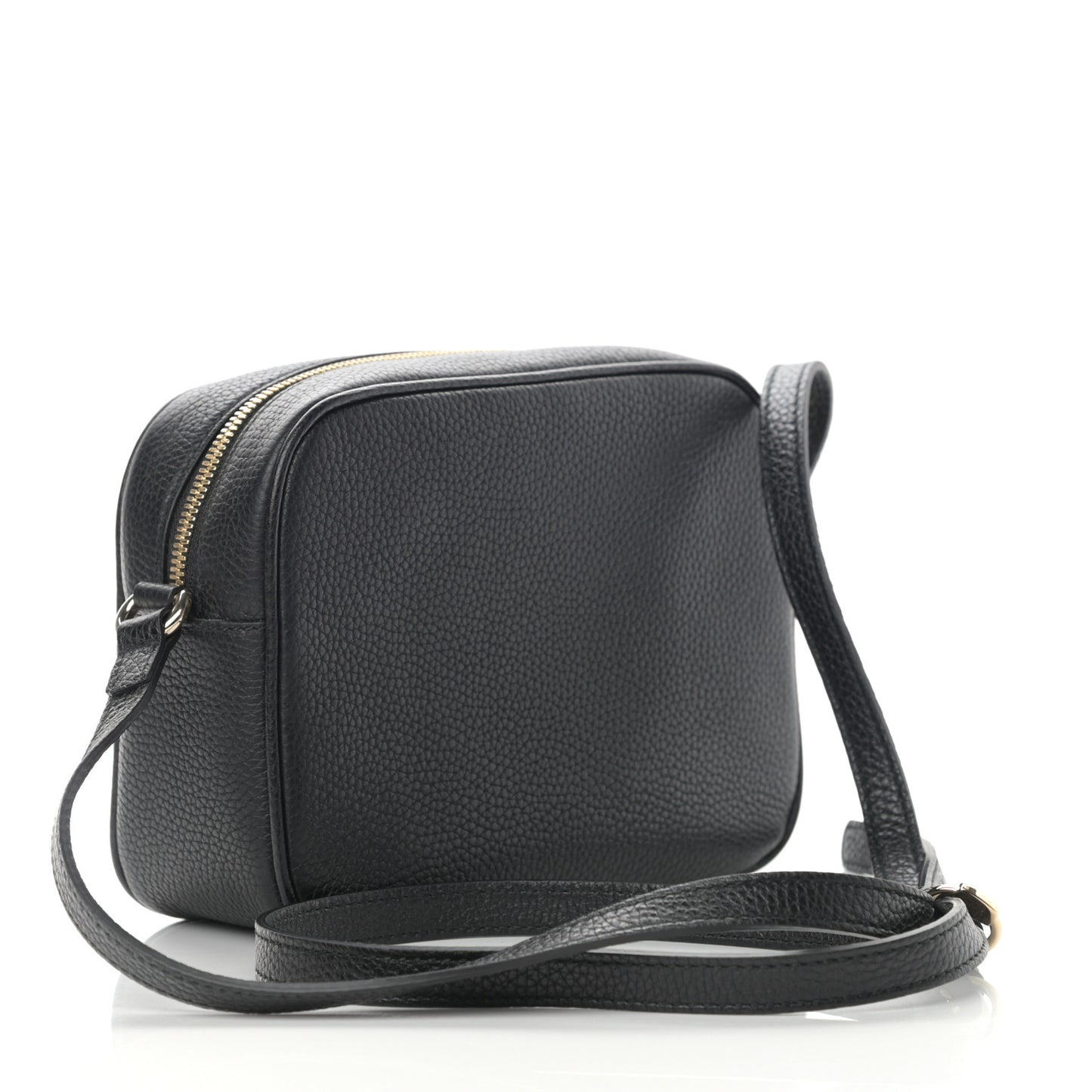 Pebbled Calfskin Small Soho Disco Bag Black