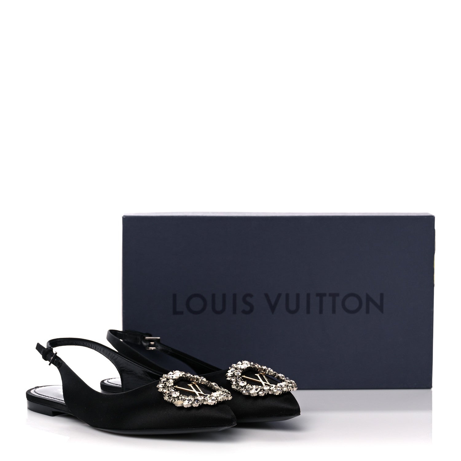 Louis Vuitton Satin Crystal Madeleine Slingback Ballerina Flats 36 Black 11 of 11