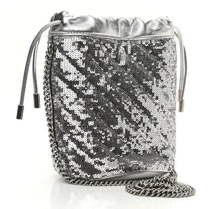 Gucci Sequin Mini GG Marmont 2.0 Bucket Bag Silver 5 of 10