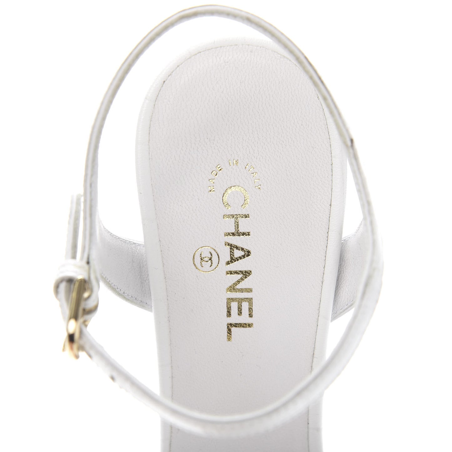 Calfskin Crocodile Embossed Sandal 38 White