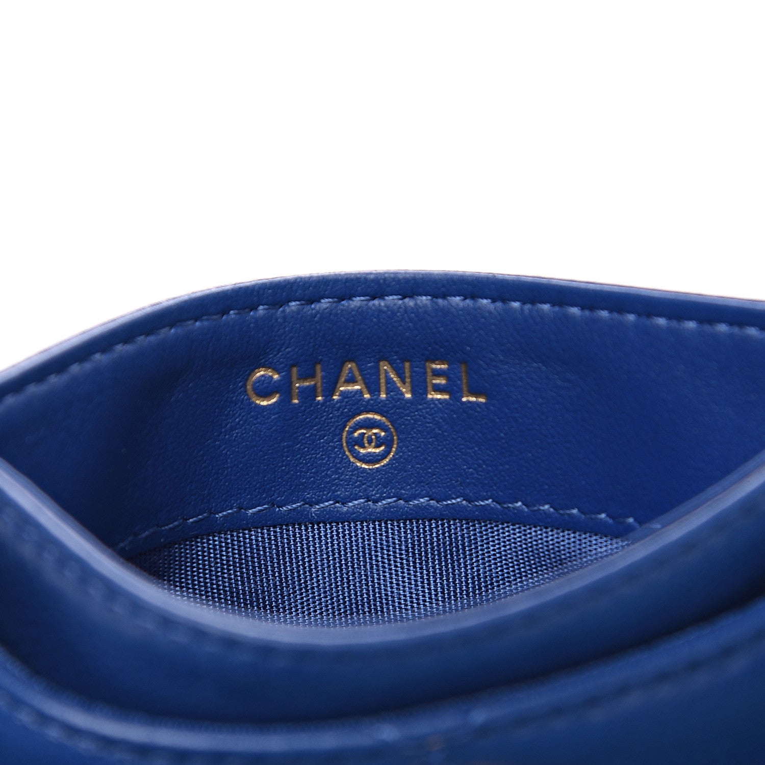 Chanel Shiny Goatskin Quilted Chanel 19 Card Holder Dark Blue 5 of 9