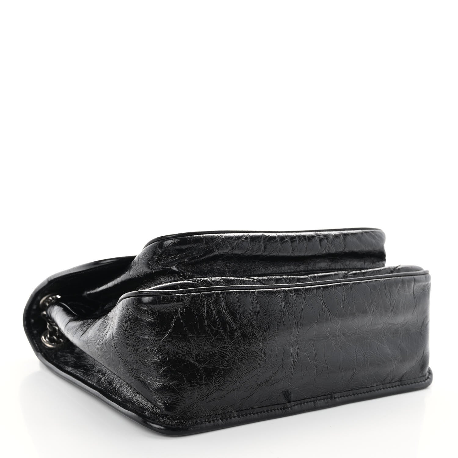 Saint Laurent Crinkled Calfskin Matelasse Monogram Medium Niki Chain Satchel Black 4 of 10