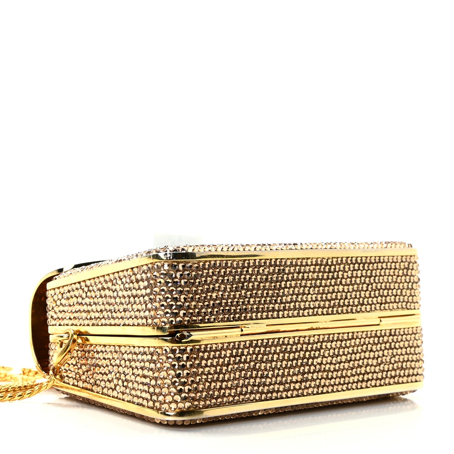 Judith Leiber Swarovski Crystal Minaudiere Clutch Gold 3 of 7