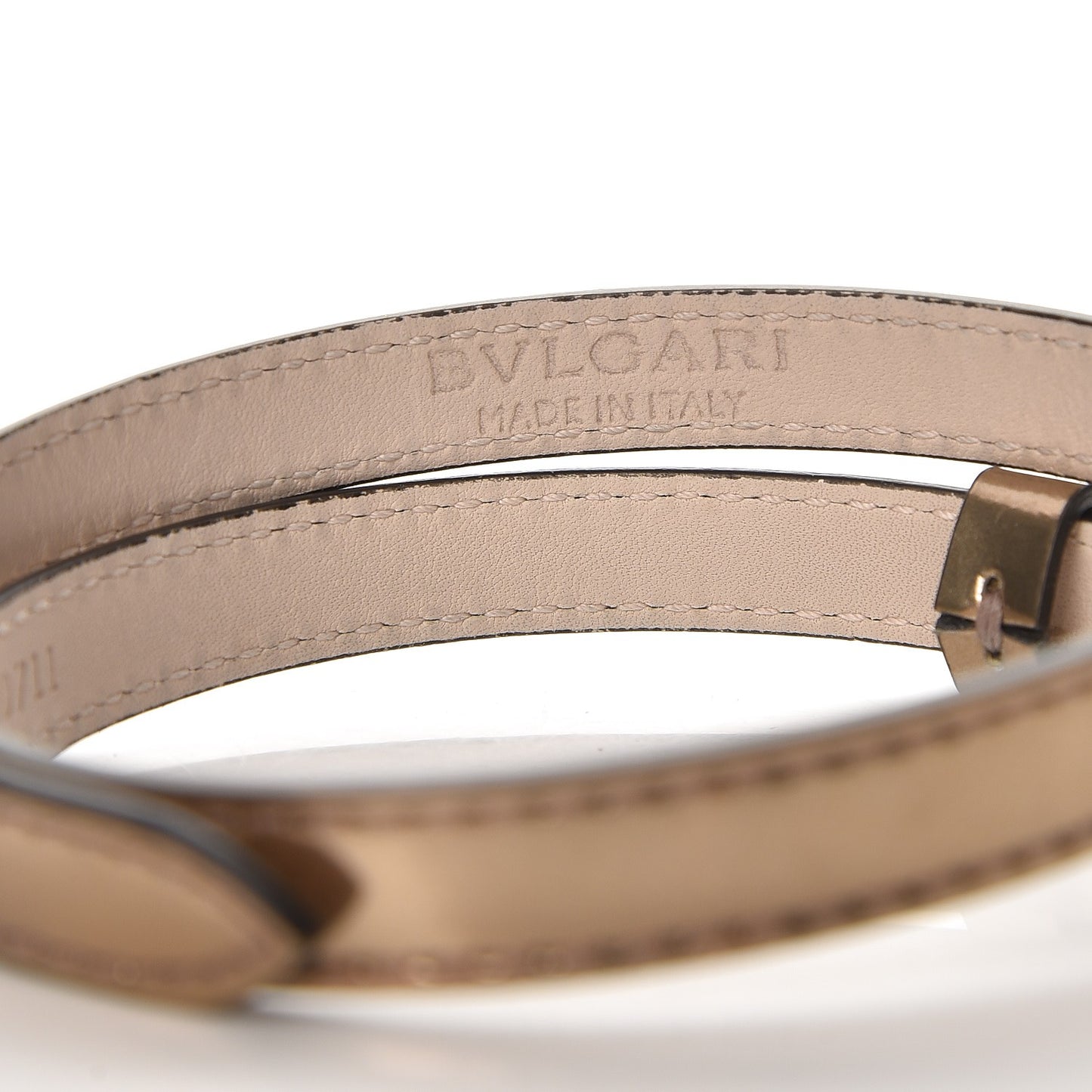 Metallic Calfskin Serpenti Forever Double Coil Bracelet S Antique Bronze