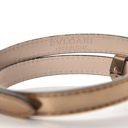 Bulgari Metallic Calfskin Serpenti Forever Double Coil Bracelet S Antique Bronze 3 of 5