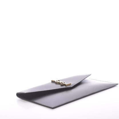 Saint Laurent Smooth Shiny Calfskin Monogram Uptown Pouch Black 4 of 10