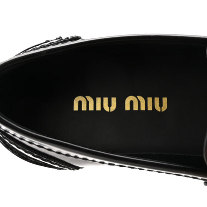 Miu Miu Spazzolato Penny Loafers 37 Black 6 of 8