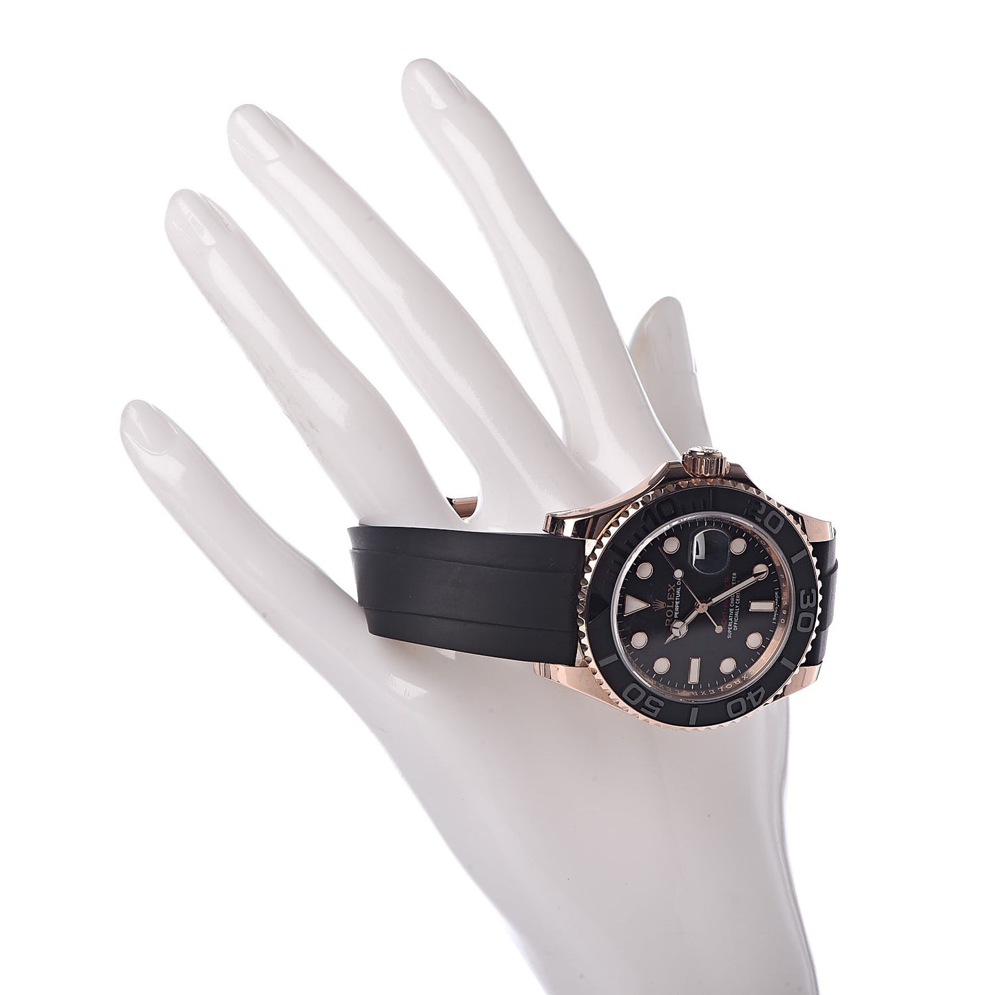 18K Everose Gold Oysterflex 40mm Oyster Perpetual Date Yacht-Master Watch Black 116655