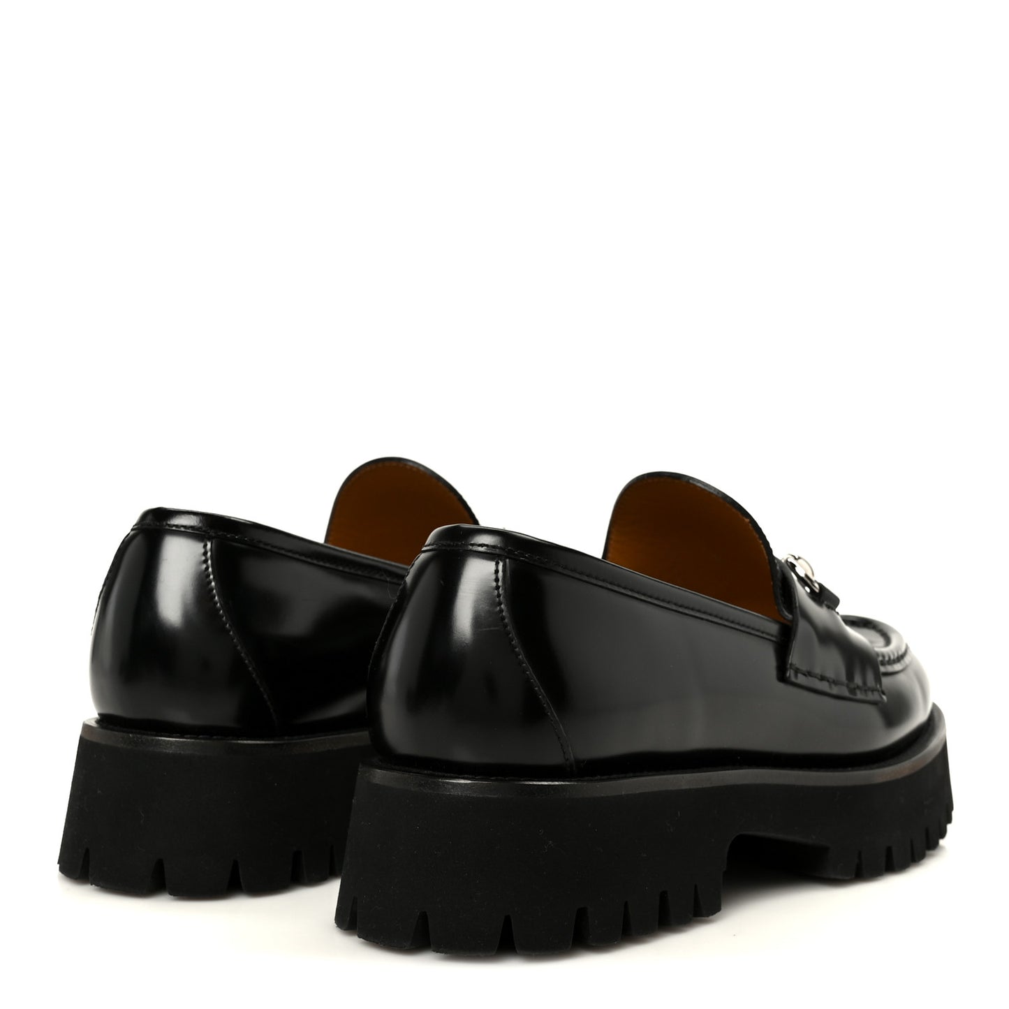 Cordovan Lux Womens Horsebit 45mm Platform Loafers 41 Black