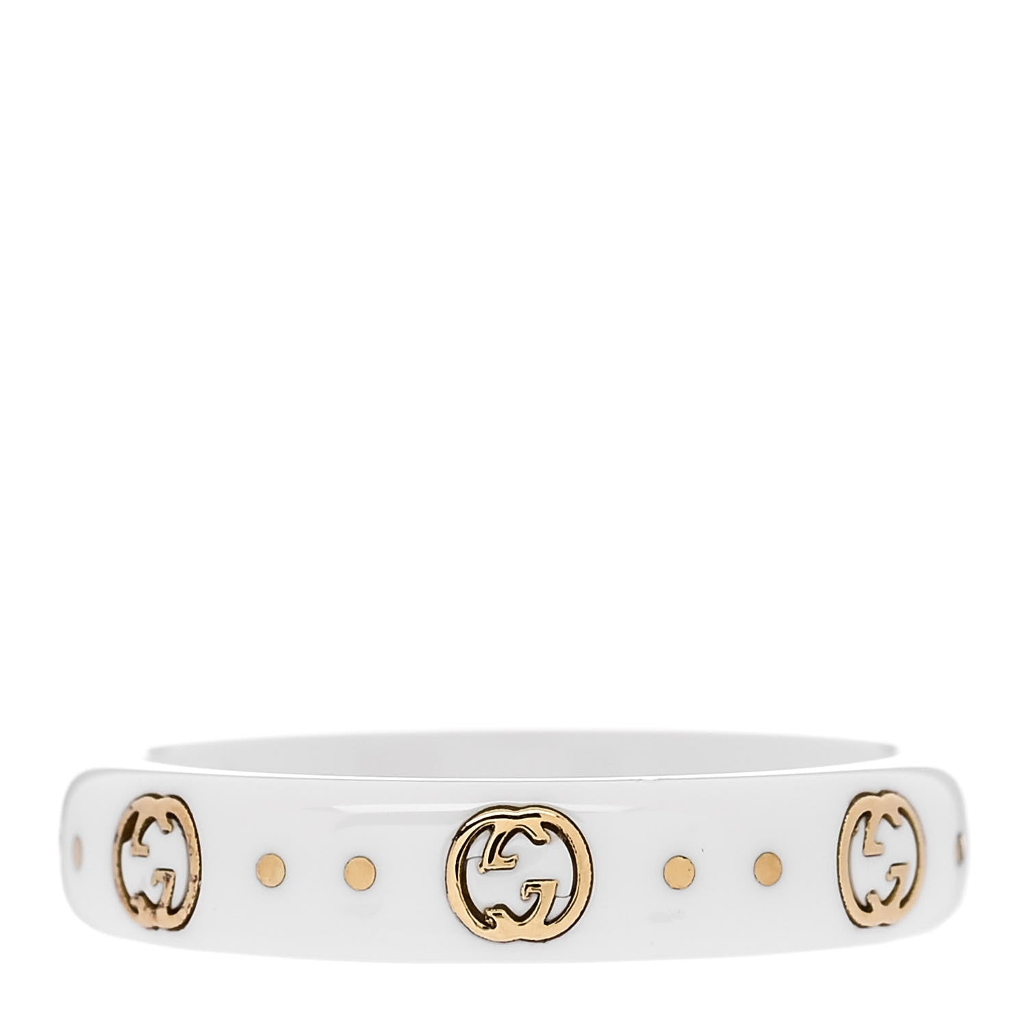 Gucci 18K Yellow Gold Zirconia 4mm Icon Band Ring 54 7 White 3 of 7