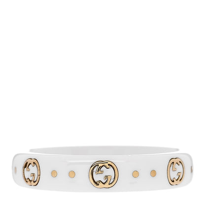 Gucci 18K Yellow Gold Zirconia 4mm Icon Band Ring 54 7 White 3 of 7