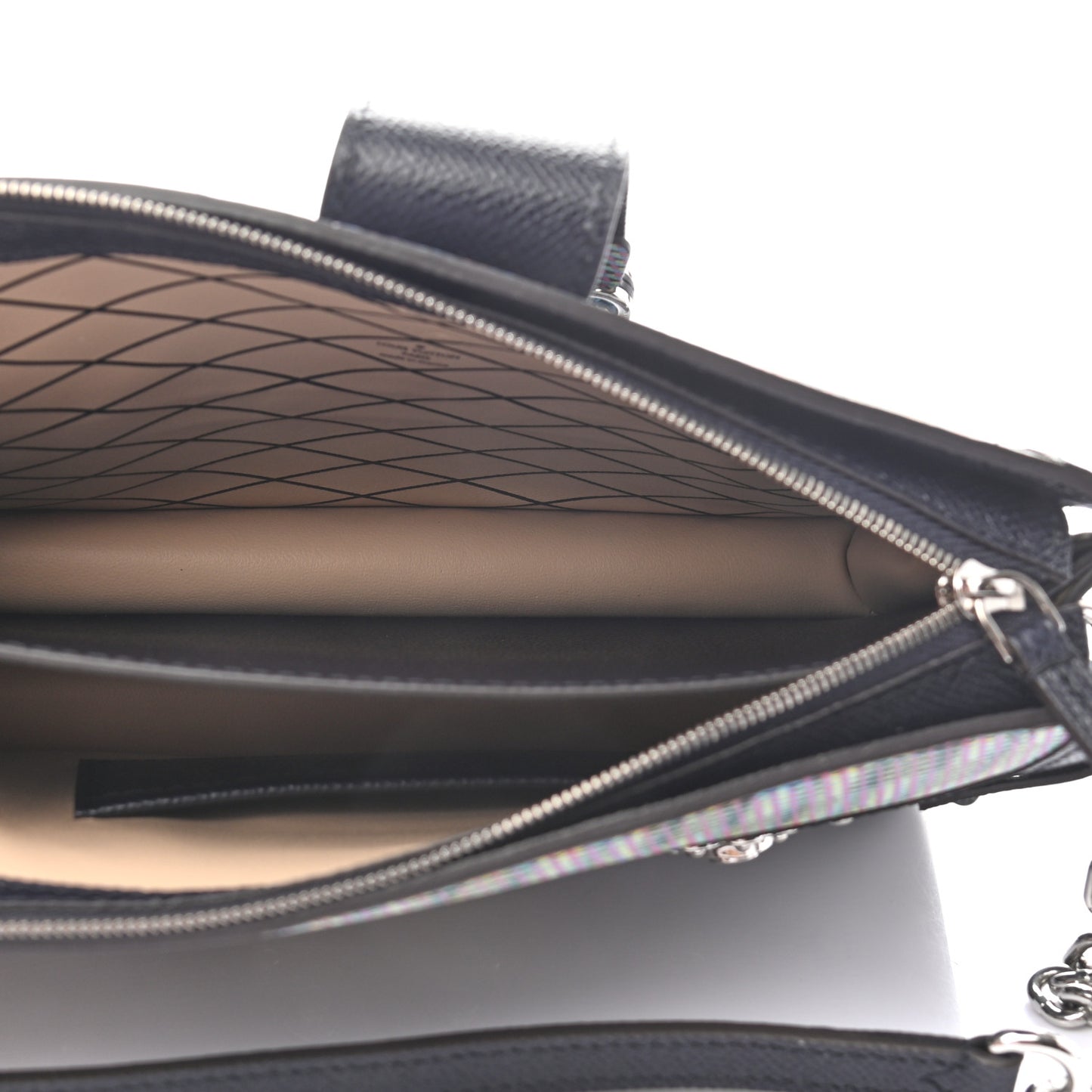 Calfskin Monogram LV Pop Trunk Clutch Blue