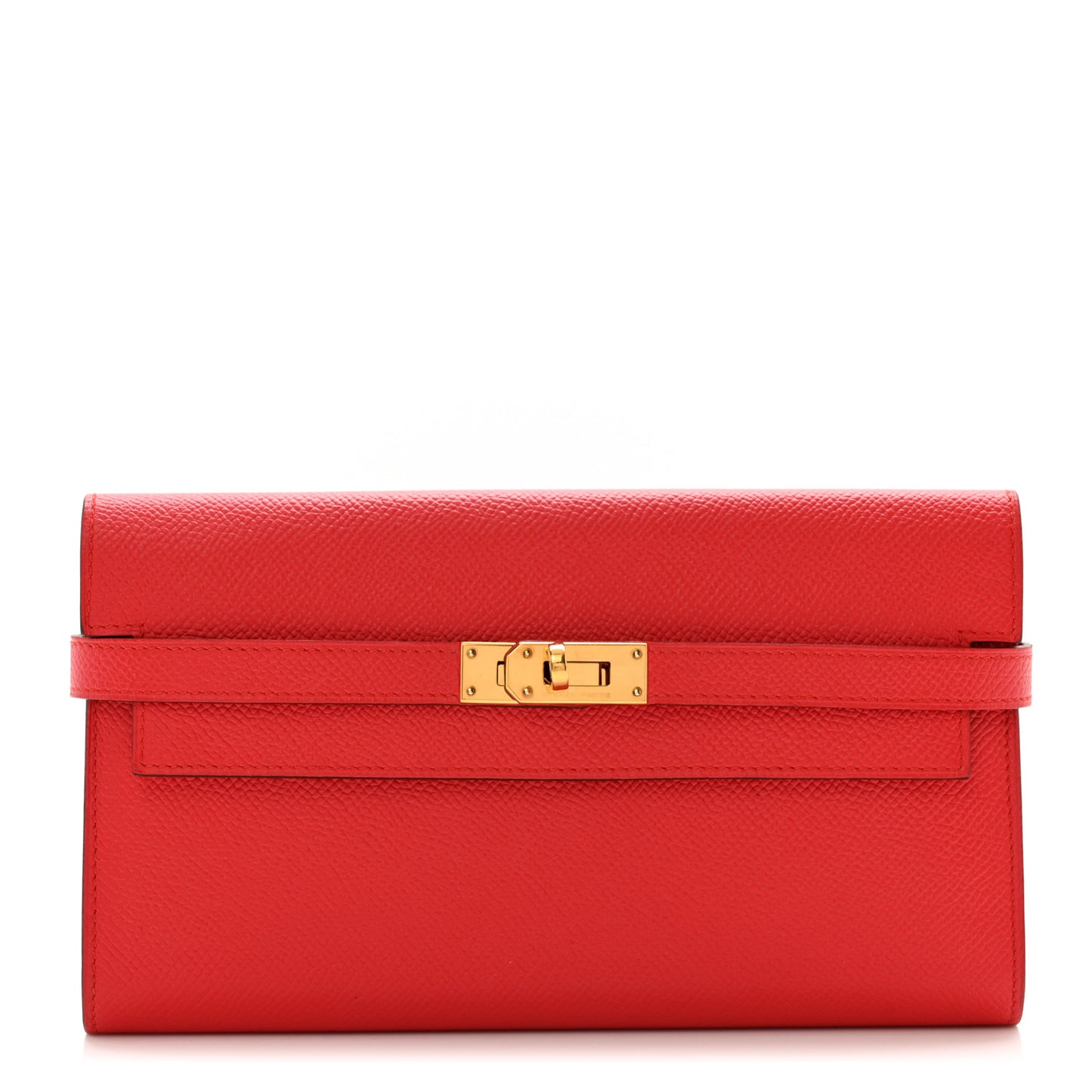 Epsom Kelly Longue Wallet Rouge Tomate