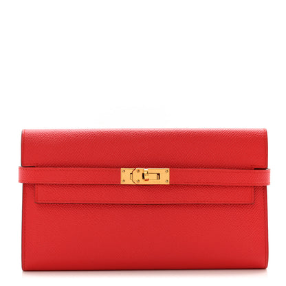 Hermes Epsom Kelly Longue Wallet Rouge Tomate 1 of 15