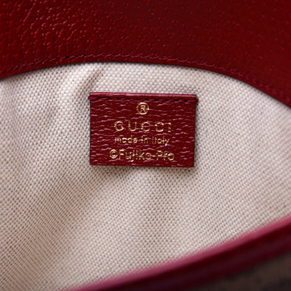 Gucci X DORAEMON Mini Vintage GG Supreme Monogram Web Slim Belt Bag Beige Cherry Red 8 of 14