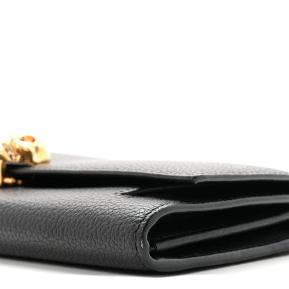 Alexander McQueen Pebbled Calfskin Skull Wallet on Chain Black 9 of 10