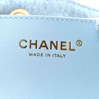 Chanel Washed Denim Quilted Medium Chanel 25 Handbag Blue 7 of 11