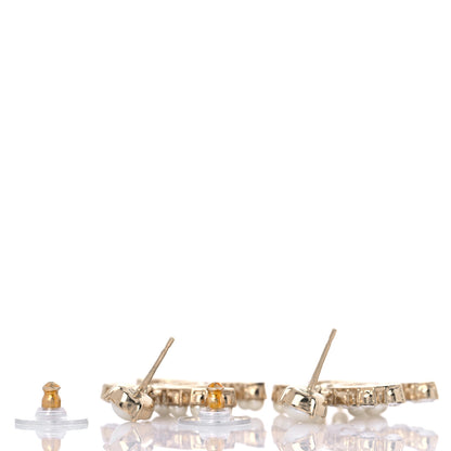 Chanel Crystal Pearl Dazzling Domino CC Drop Earrings Gold 3 of 5