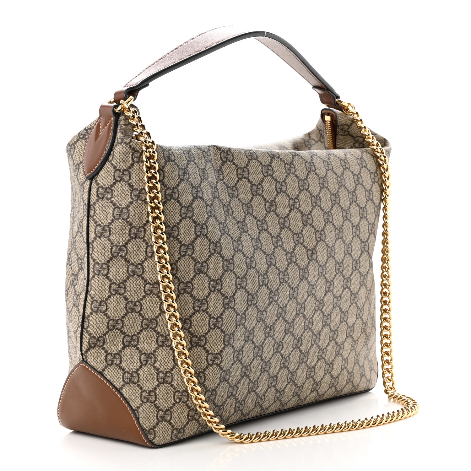 Gucci GG Supreme Monogram Large Linea A Hobo Light Brown 3 of 10