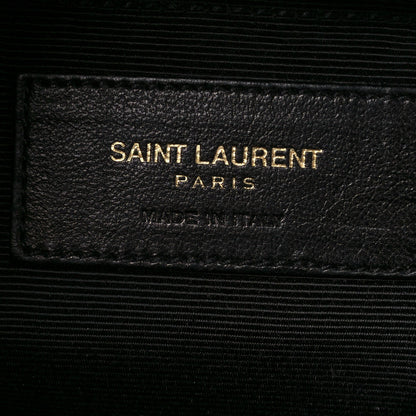 Saint Laurent Grain De Poudre Matelasse Chevron Monogram Shopping Bag Black 9 of 11