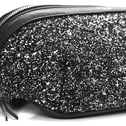 Saint Laurent Lambskin Glitter Belt Bag Metallic Black 9 of 11