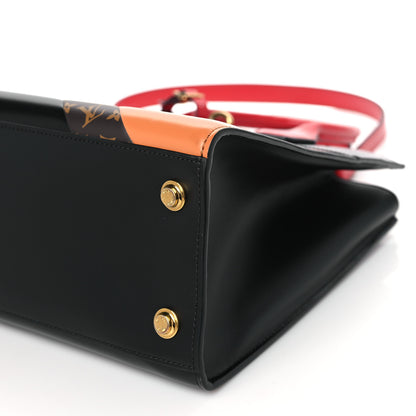 Louis Vuitton Calfskin Monogram Tape City Steamer MM Rouge Navy 8 of 8