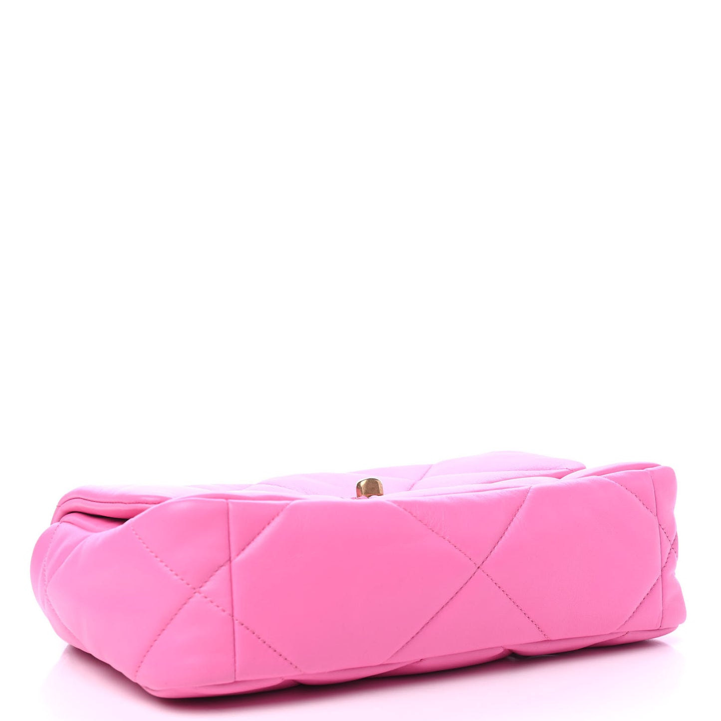 Shiny Lambskin Quilted Medium Chanel 19 Flap Neon Pink