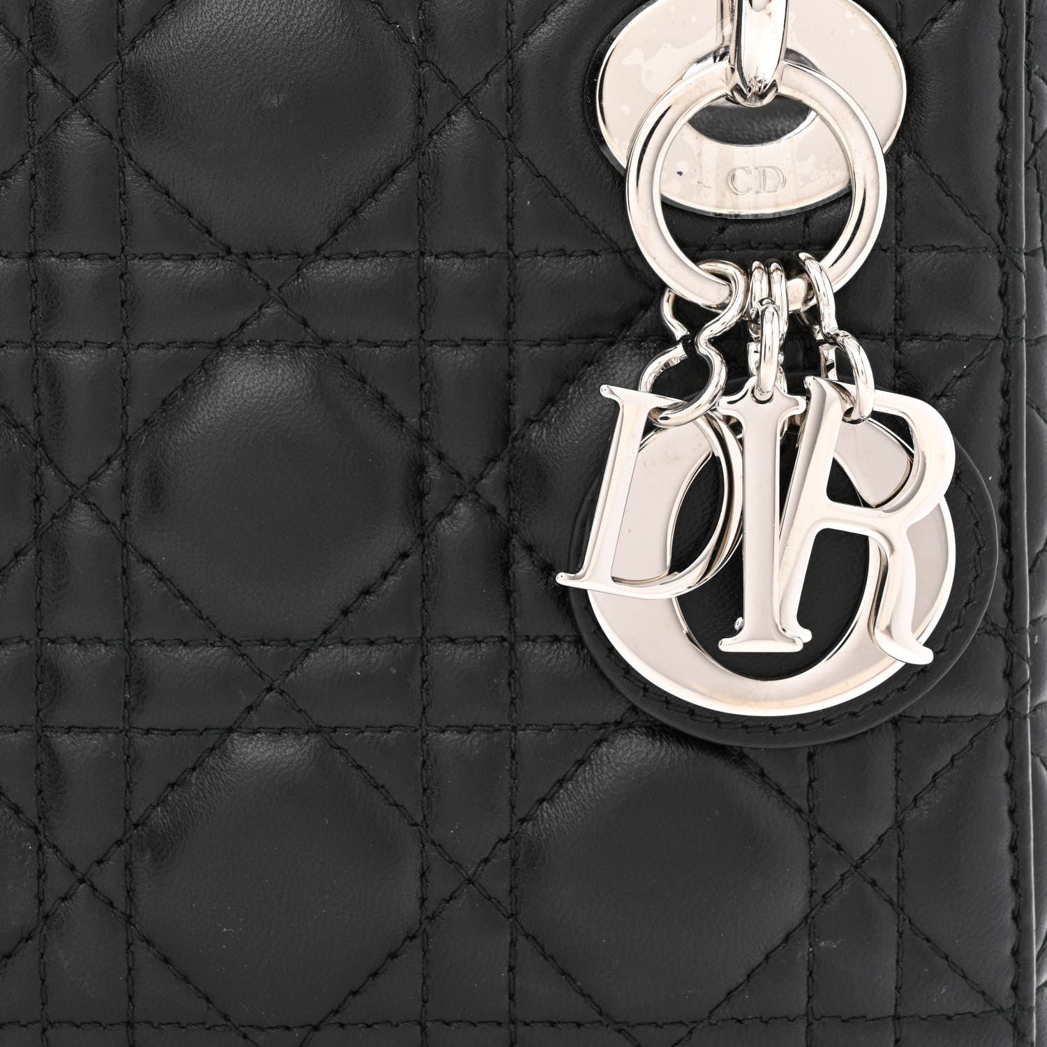 Christian Dior Lambskin Cannage Mini Lady Dior Black 9 of 11