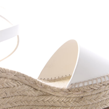 Hermes Calfskin Tivoli Espadrille Wedge Sandals 40 White 8 of 10
