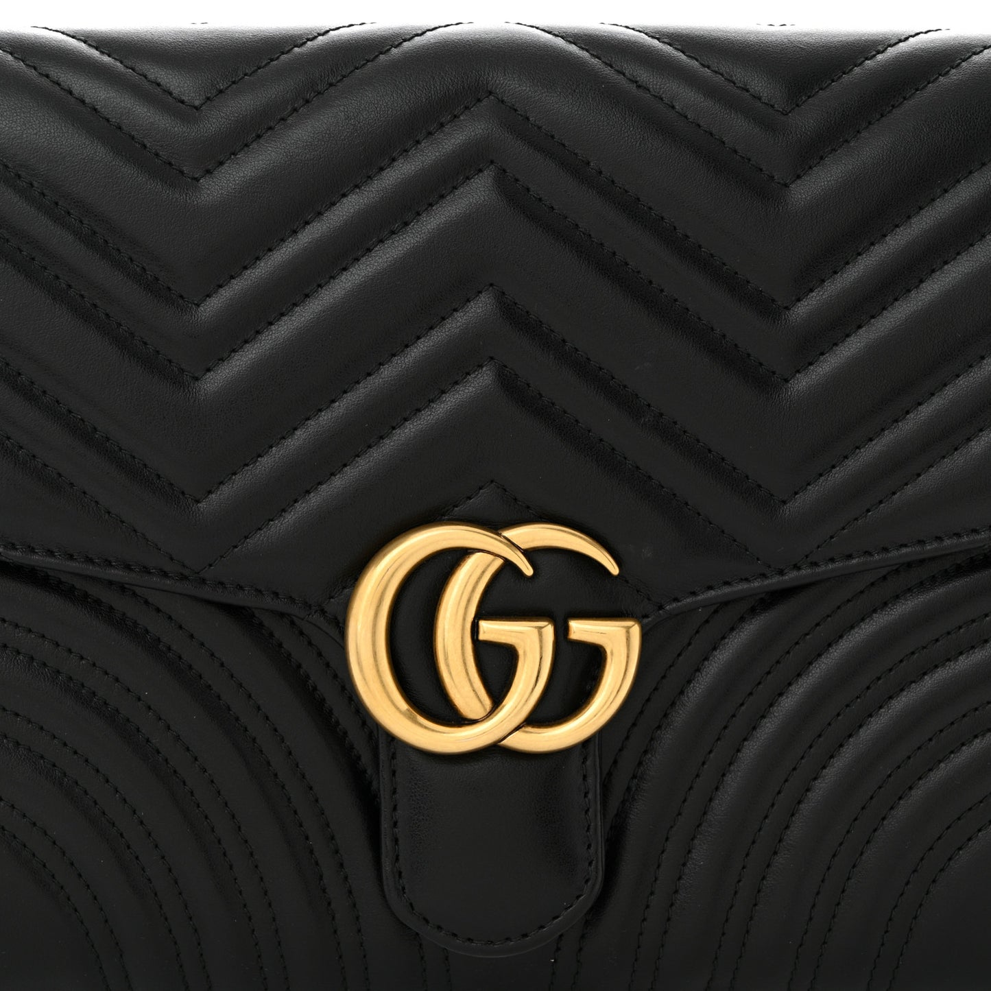 Calfskin Matelasse GG Marmont Clutch Black