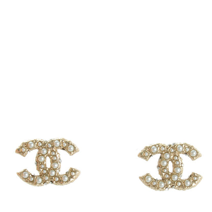 Chanel Pearl CC Earrings Light Gold 1 of 5