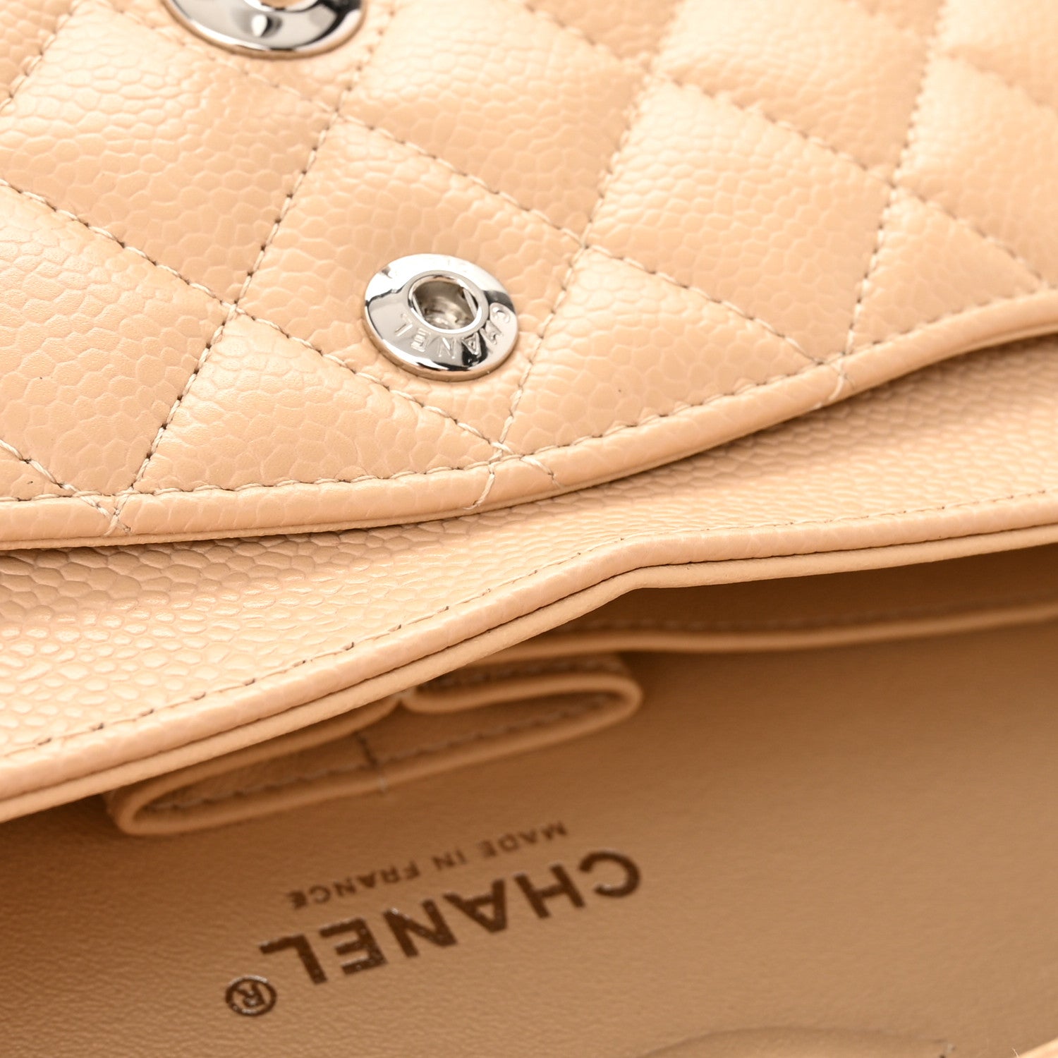 Chanel Caviar Quilted Small Double Flap Beige 11 of 11