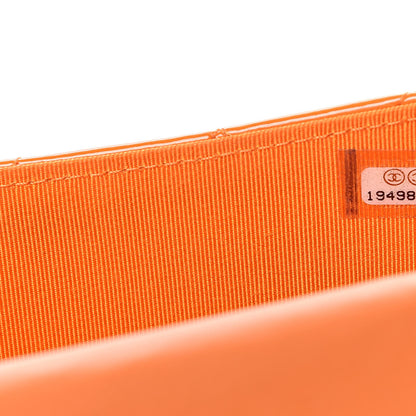 Chanel Patent Quilted Travel Wallet Orange 7 of 16