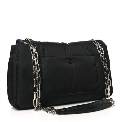 Prada Tessuto Nylon Bomber Sound Chain Flap Shoulder Bag Black 3 of 10