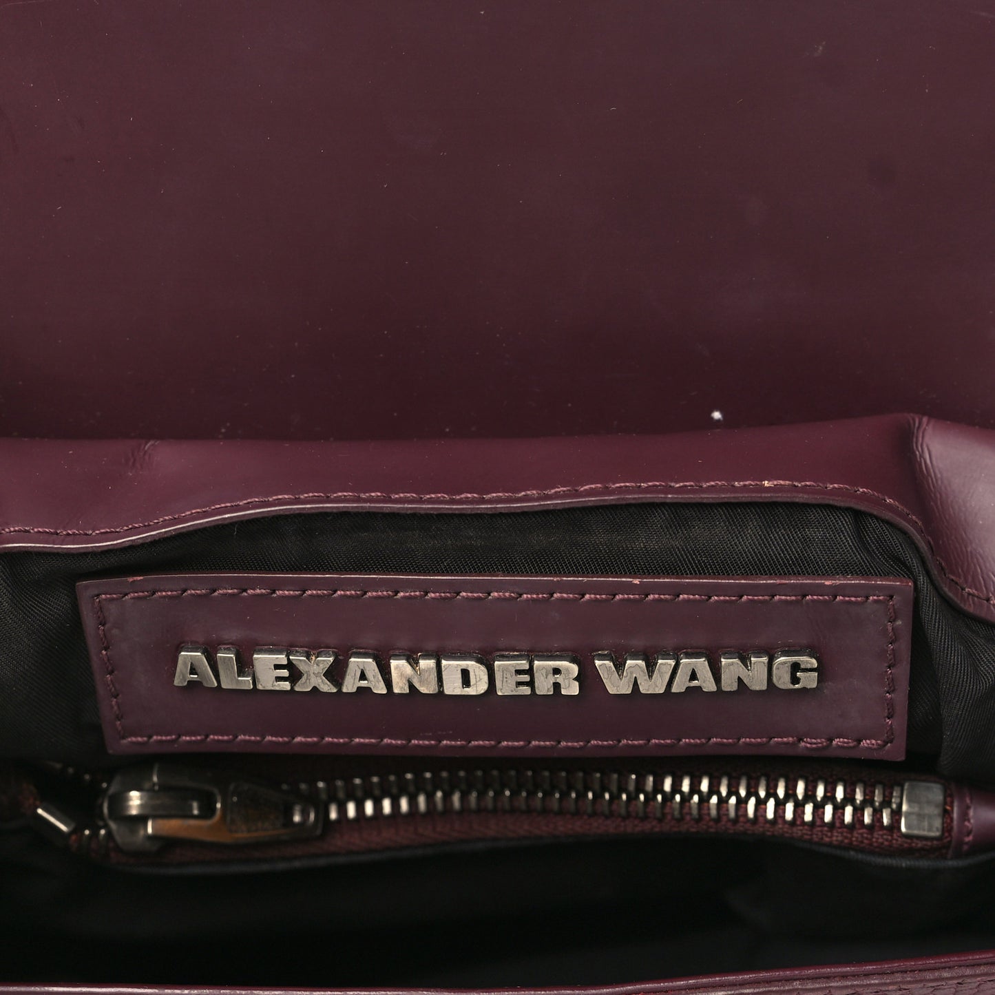 Lizard Calfskin Embossed Small Marion Tote Oxblood Silver Hardware