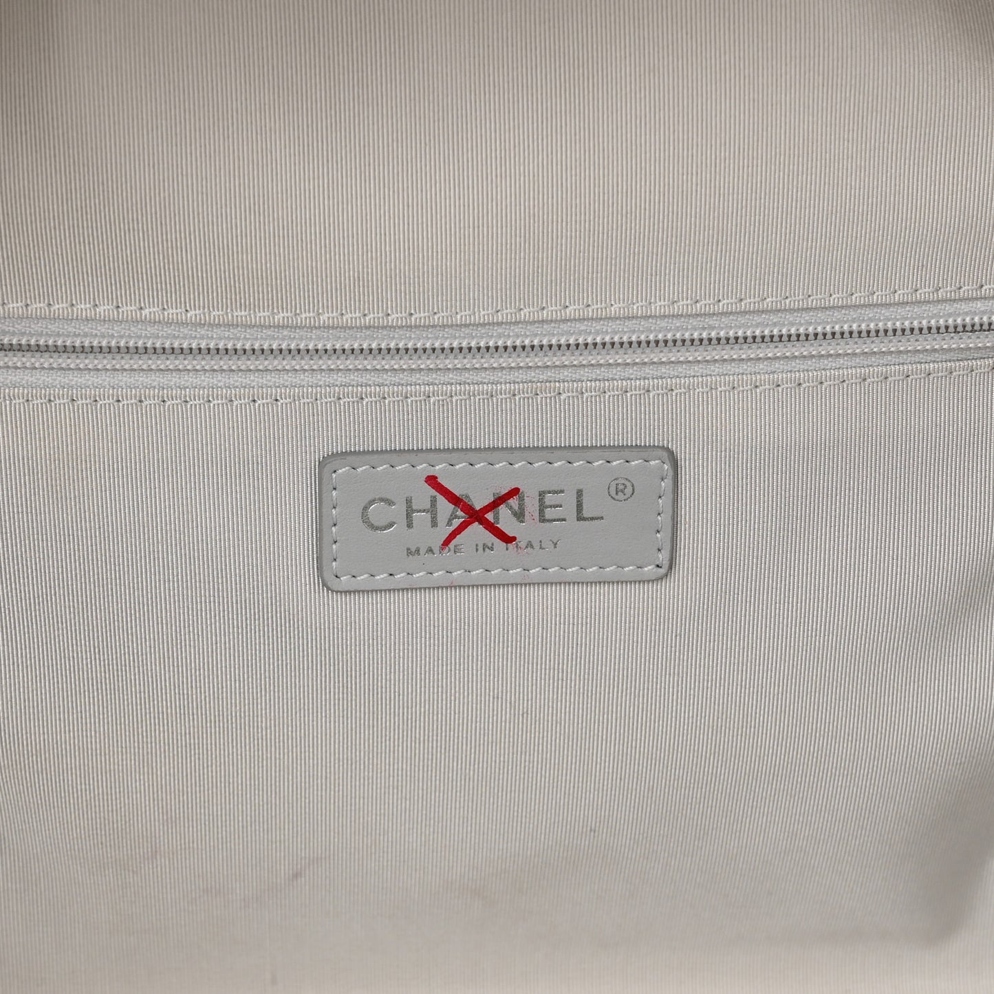 Metallic Calfskin Quilted Medium Airlines Round Trip Bowling Bag Silver