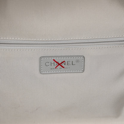 Chanel Metallic Calfskin Quilted Medium Airlines Round Trip Bowling Bag Silver 6 of 10