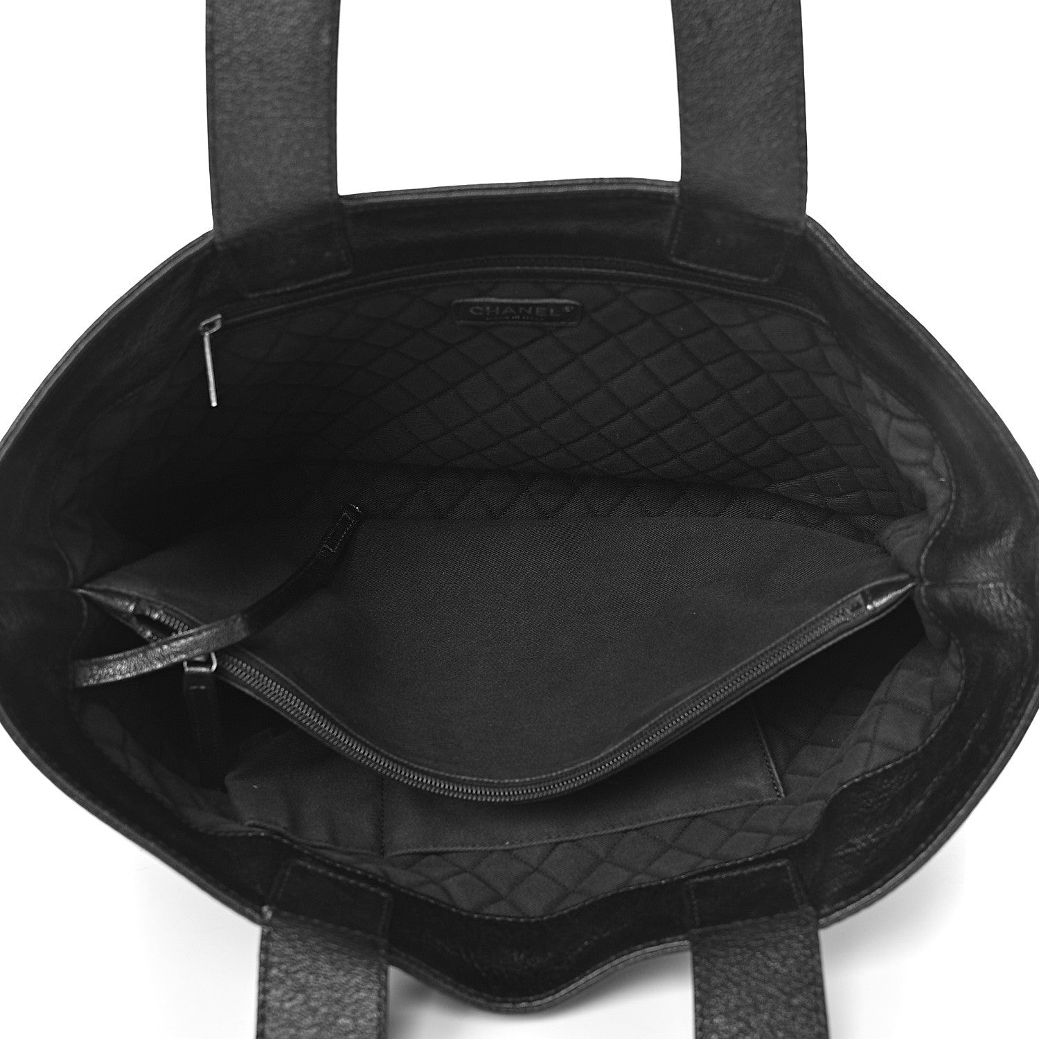 Chanel Goatskin Perforated Large CC Tote Black 5 of 14