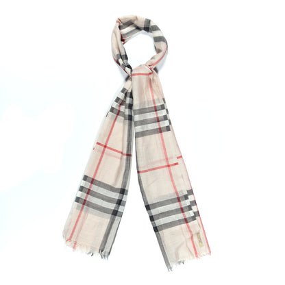 Burberry Wool Silk Gauze Giant Check Scarf Stone 1 of 4