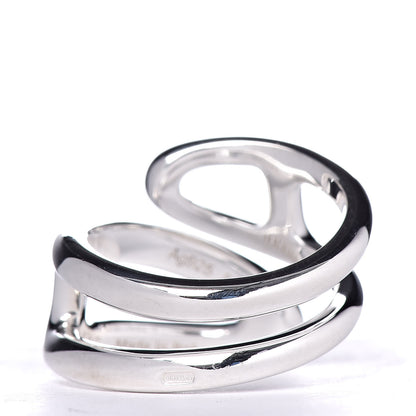 Hermes Sterling Silver Small Chaine D' Ancre Twist Ring 50 5.25 3 of 7