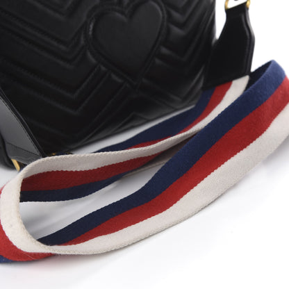 Gucci Calfskin Matelasse Sylvie Web Small GG Marmont Top Handle Shoulder Bag Black 22 of 22