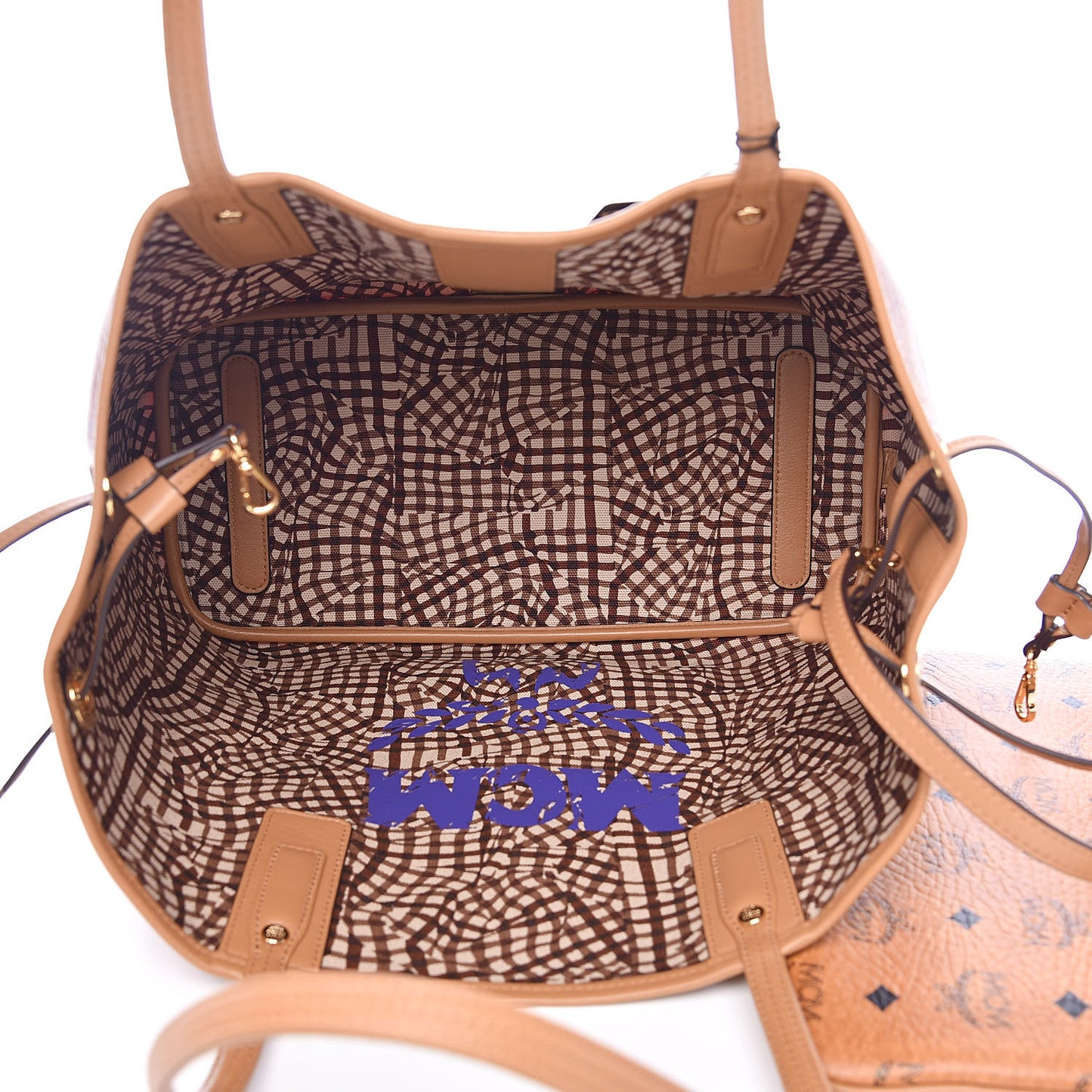 Visetos Medium Liz Reversible Shopper Tote Cognac