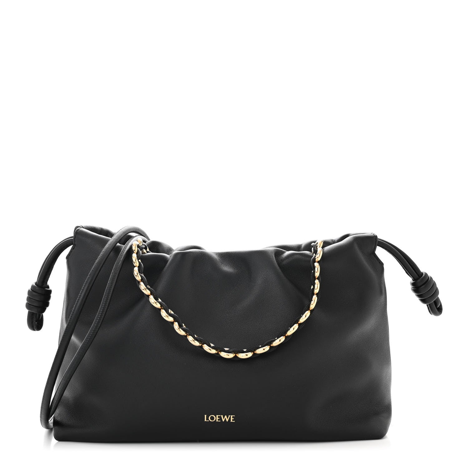 Loewe Mellow Nappa Donut Chain Flamenco Knot Clutch Black 1 of 11