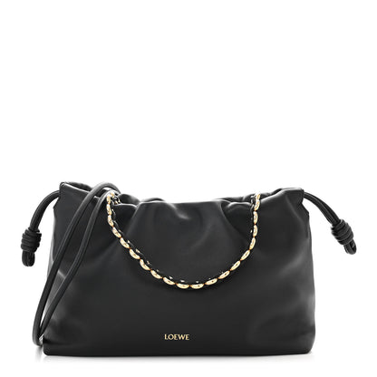 Loewe Mellow Nappa Donut Chain Flamenco Knot Clutch Black 1 of 11