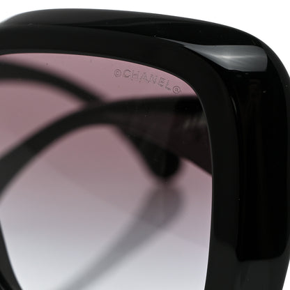 Chanel Acetate Enamel Heart Square Sunglasses 5518 Black 8 of 9