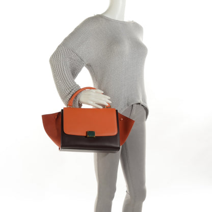 Celine Smooth Calfskin Nubuck Small Tri-Color Trapeze 2 of 9