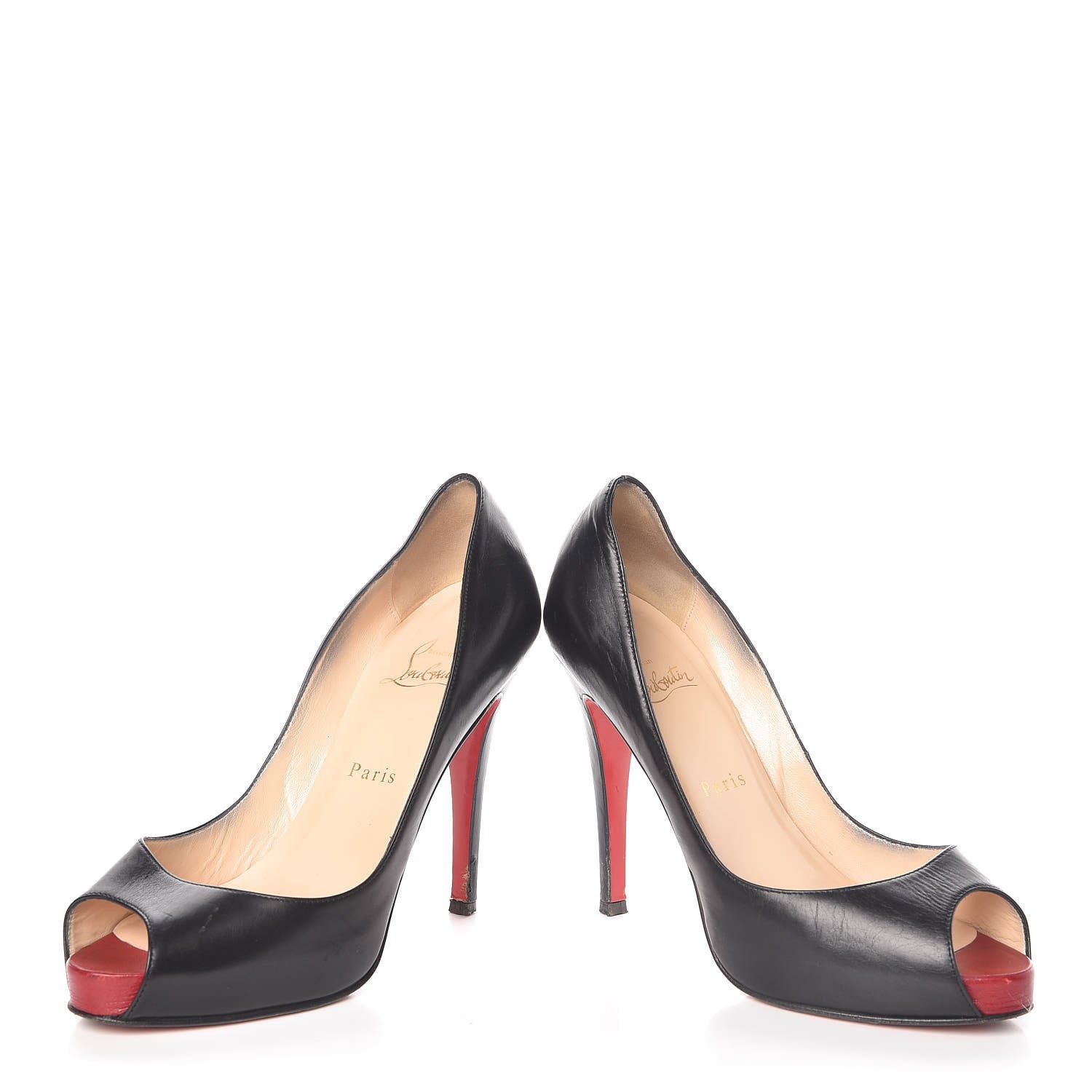 Christian Louboutin Kid Very Prive 120 Pumps 37 Black Red 6 of 12
